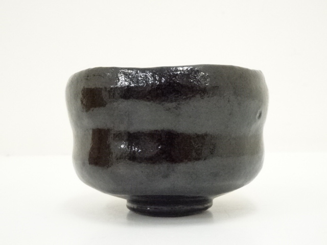 道具 ] - 道具 三代 佐々木昭楽造 長次郎鉢開写黒茶碗（共箱